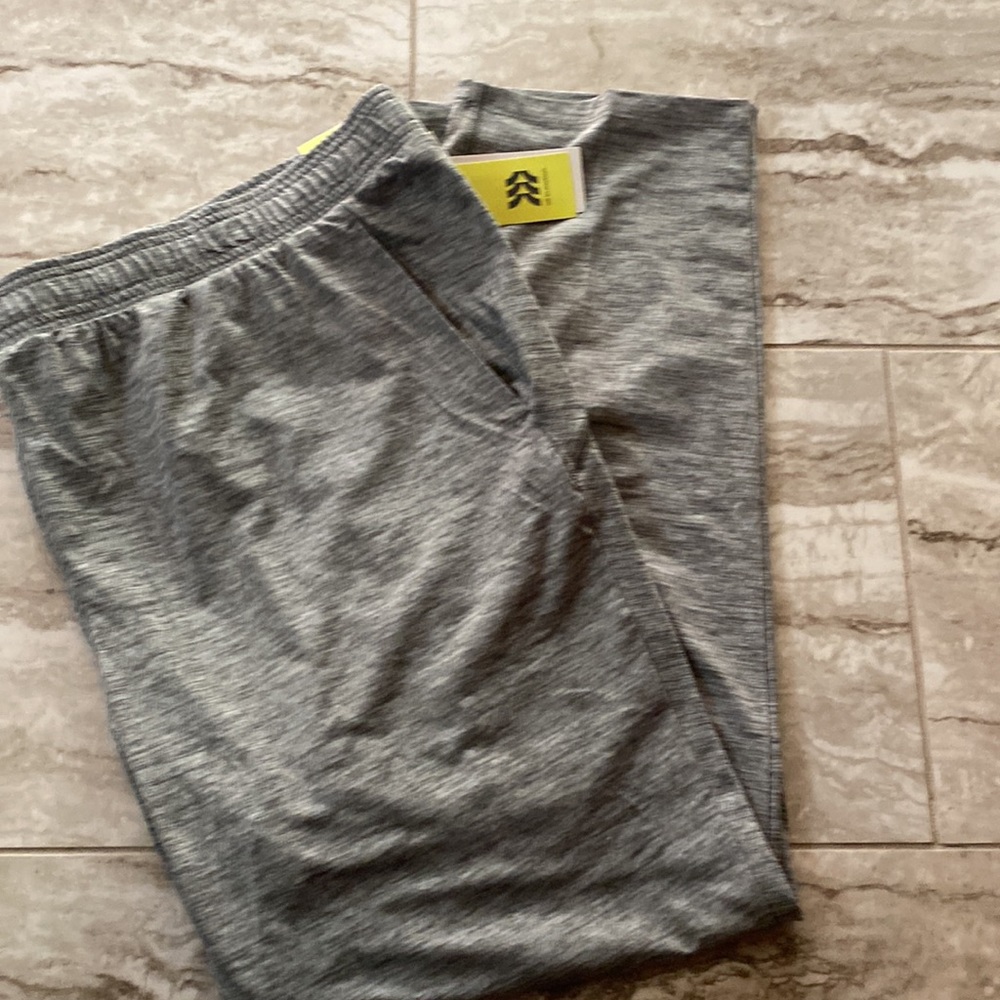 NWT Mens Workout Pants, Side Pockets, 4way Stretch, M Wicking, UPF50*, Gray - Picture 5 of 9